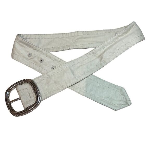 Karen Millen Tan Cloth Belt With Silver Buckle - Picture 1 of 3
